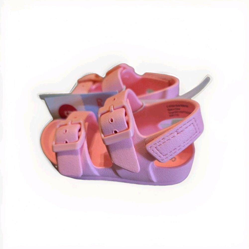 NWT Rainbow Toddler Sandals Easy Straps Pink Size 5 Cat & Jack